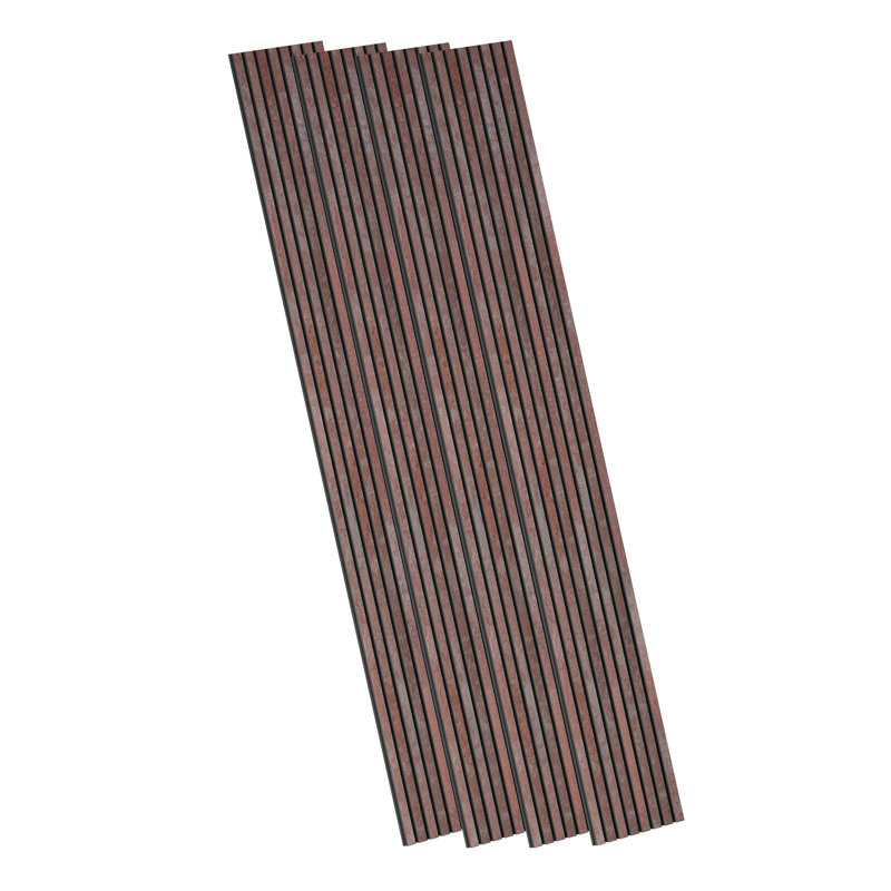 4 PCS 106"L x 12.6"W Acoustic Slat Wall Panels, Eco-Wood Look for Home/Office Wall & Ceiling (37.12 sq. ft.), Red