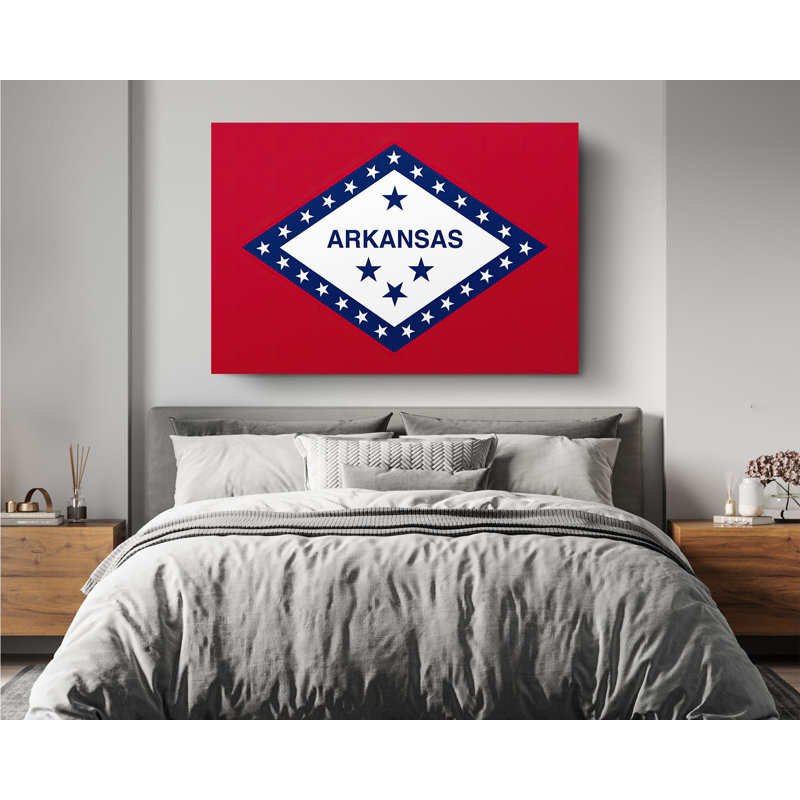 Drapeau de l'Arkansas State, drapeau américain, impression sur toile, décoration murale, L 30 po x H 20 po