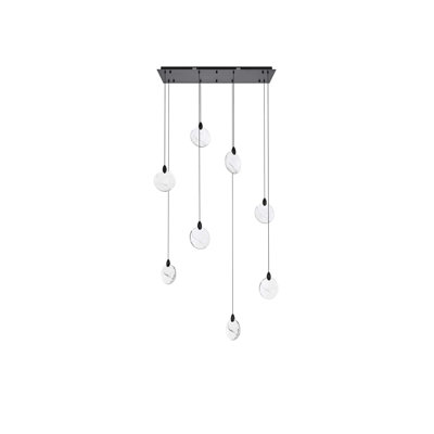 Avery 36 inch Rectangle Crystal Pendant in Black