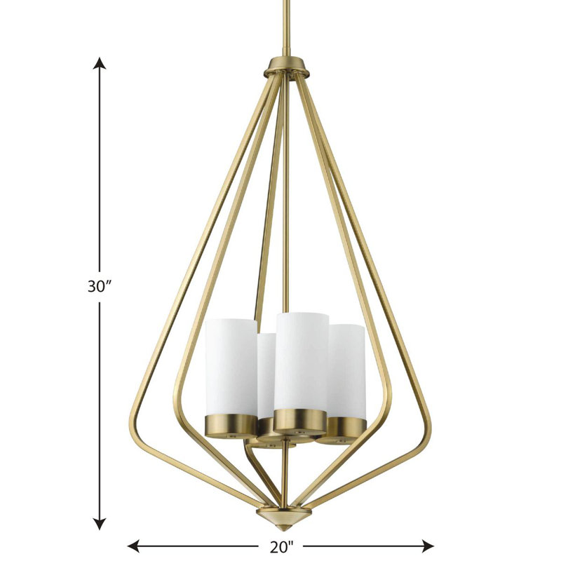 4 - Light Unique/Statement Pendant, Brushed Bronze