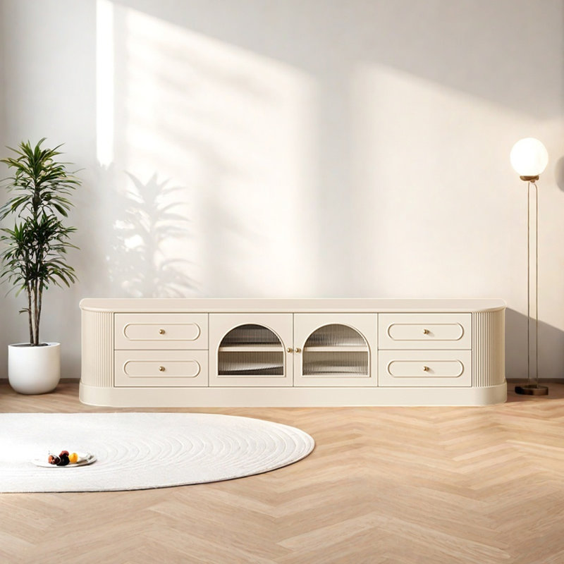 Meuble télé en bois de bouleau style français, 70.86"
