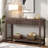 Modern Console Table With Striped Design, 2 Drawers And 2-tier Design-848461327