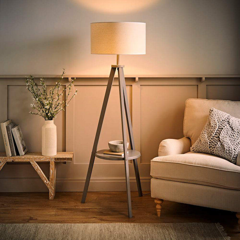 Aristeia 149cm Tripod Floor Lamp, Natural, No, Grey