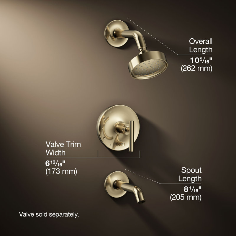 Purist® Tub and Shower Faucet, French Gold, Lever