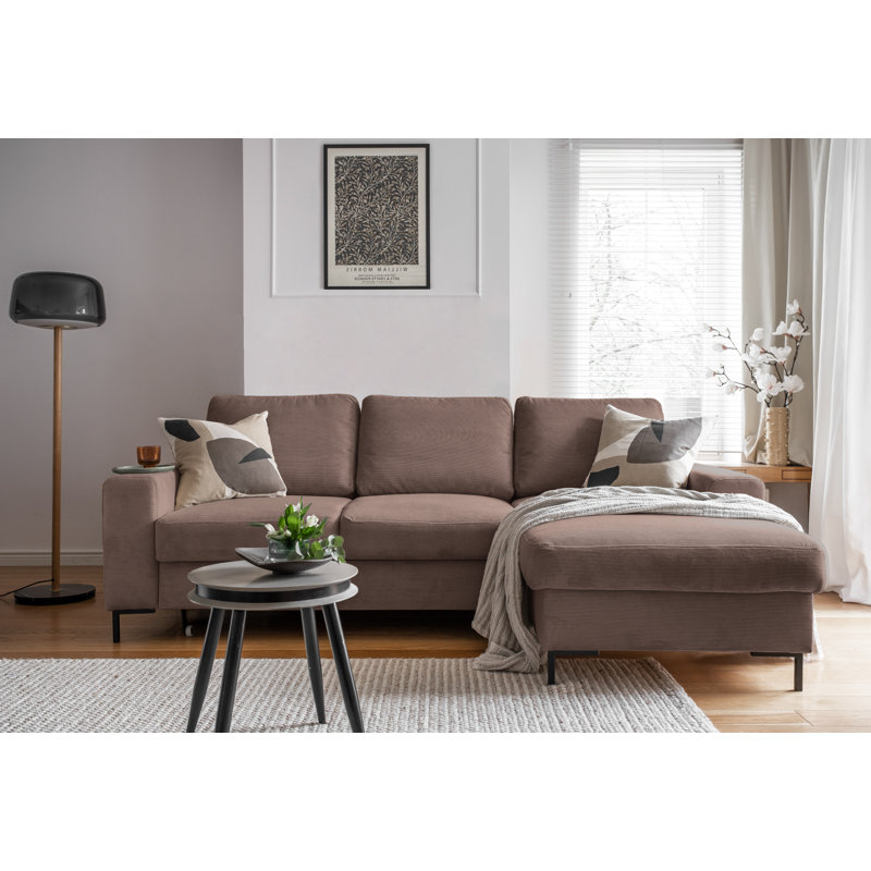 Lofty Lilly 4 seater Corner Sofa Bed, Taupe, Right Hand Facing