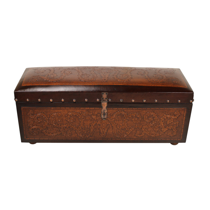Raylee Leather Storage Bench