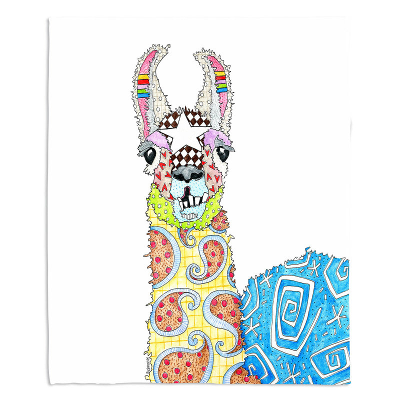 Couverture avec imprimé de lama, 51 po x 60 po