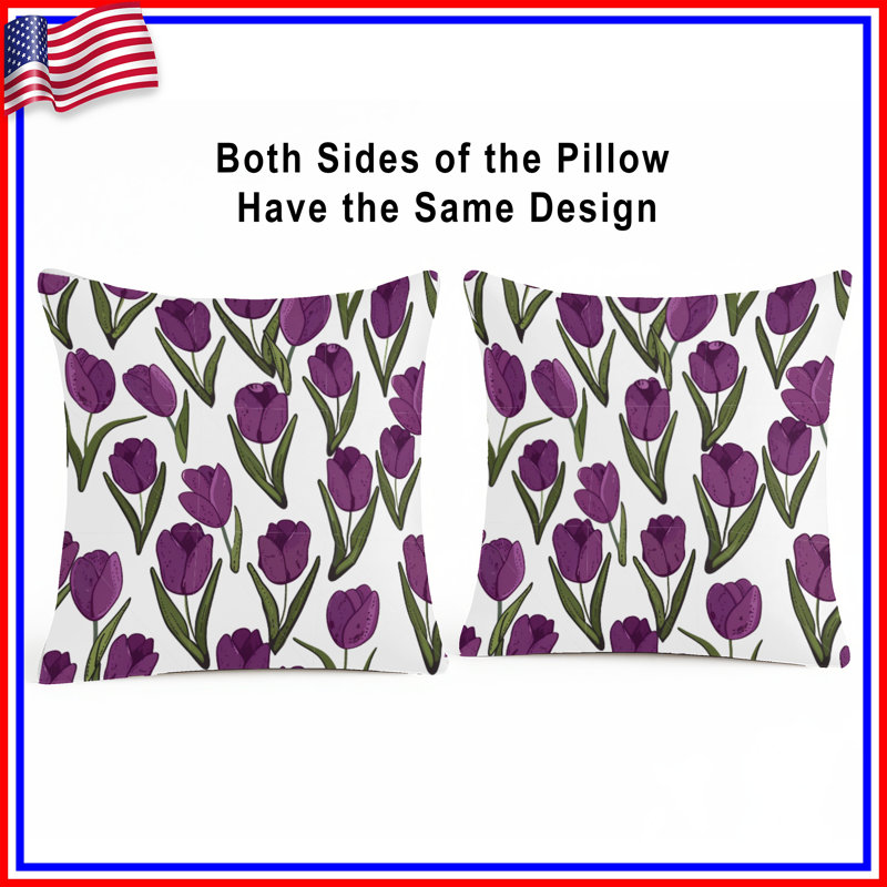 Coussin Tulipes, 18 po x 18 po