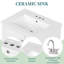 Meuble-lavabo 24 po avec lavabo et tiroirs, meuble-lavabo autoportant blanc avec plateau en céramique et tablettes de rangement, panneau de fibres à densité moyenne et base en bois massif, meuble-lavabo moderne pour petites salles de bain-118003853