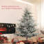 Arbre de Noël artificiel pin nordique avec pointes enneigées, base en métal pliable, assemblage facile, arbre de Noël à charnières pour les fêtes à la maison