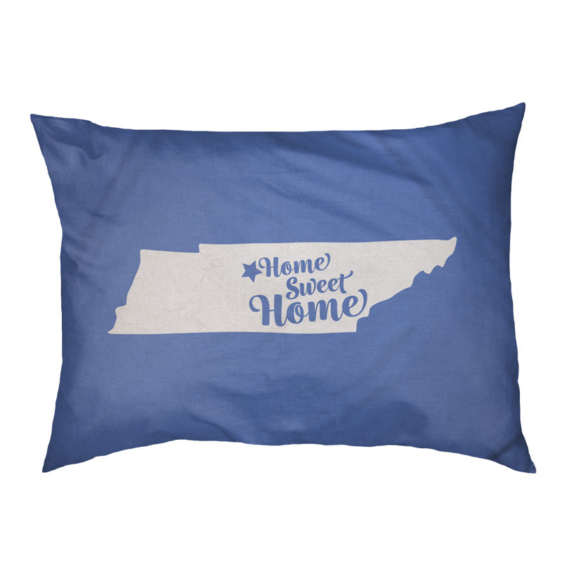 Coussin stylisé pour la maison Nashville, Grand (L 40 po x l 50 po), Bleu