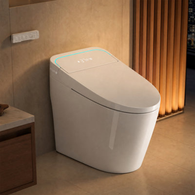Toilette intelligente une pièce, ouverture / fermeture automatique, siège chauffant, lavage à l'eau chaude et séchage