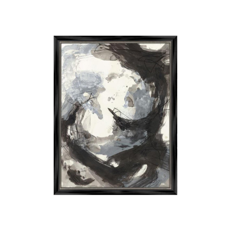 «Black Spiral II» par Sara Brown - Peinture, Image au pinceau gel, H 48 po x l 36 po