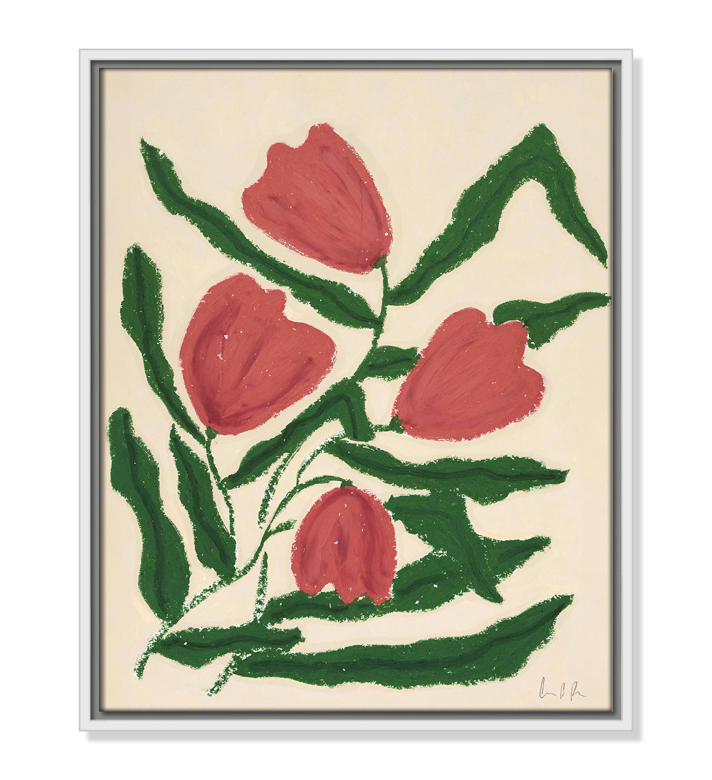 Red Tulips  Print by Camilla Bergqvist, 21.5" H x 17.5" W, White