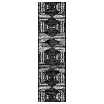 Black Ivory Geometric Stripe Area Rug