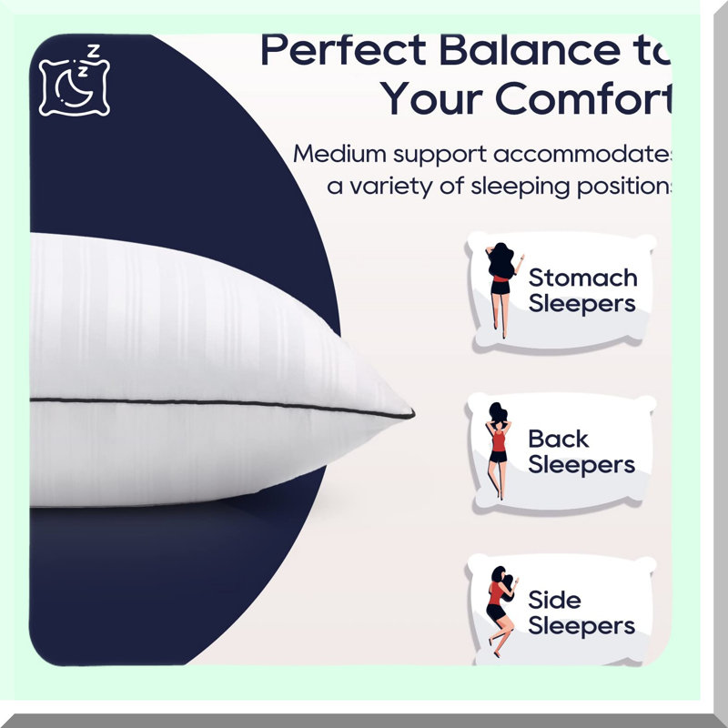 Luxury Dream Pillows - Set of 2 Hotel Collection Soft Down Alternative Pillows for Side, Back, and Stomach Sleepers. 20 Size for Ultimate Comfort.