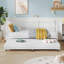 Lit de jour simple avec lit gigogne, structure de lit de jour escamotable moderne avec support en lattes d'acier, canapé-lit gigogne peu encombrant-1113877375
