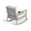 Chaise berçante en eucalyptus avec coussins, finition gris bois flotté, coussins bourgogne-363556340-363556330