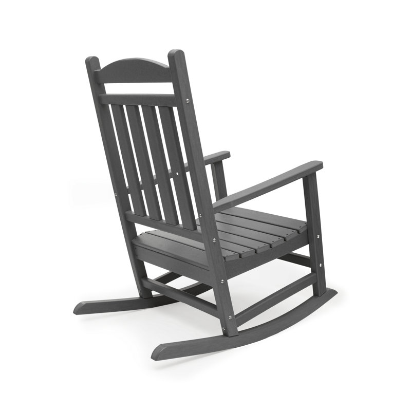 Chaises berçantes d'extérieur en PEHD Aulika, Gris