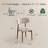 Mid-Century Modern Wood Dining Chairs, Upholstered Cotton Linen Wood Dining Chair Side Chair, Fully Assembled (Set of 2)-14969093-14969088