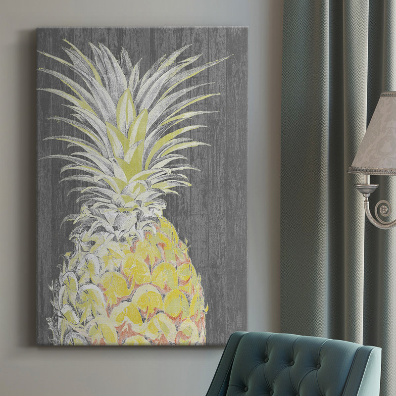 Vibrant Pineapple Splendor I - peinture sur toile tendue, H 18 po x l 12 po x P 1,5 po