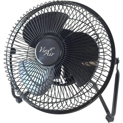 Vie Air 8 Inch High Velocity Metal Desk And Floor Fan – Compact Portable Fan With 3 Speed Settings And 360° Tilt For Office Or Home