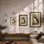 Puffin Study Botanical - Framed Print-392167861-392167863