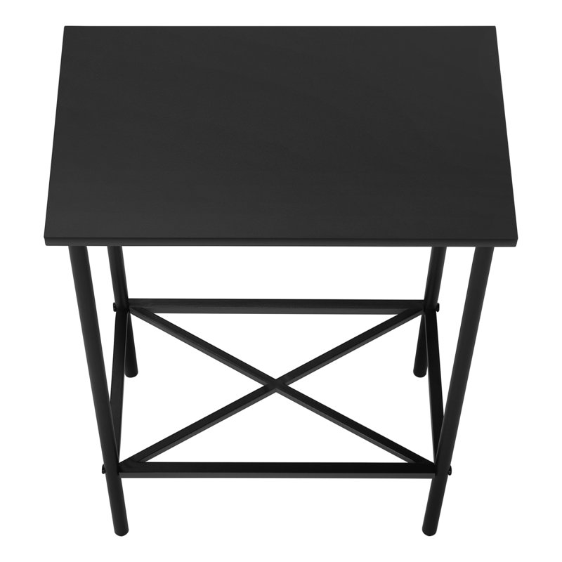 Tatianya Accent Table, Side, End, Narrow, Small, 2 Tier, Living Room, Bedroom, Metal, Laminate, Black