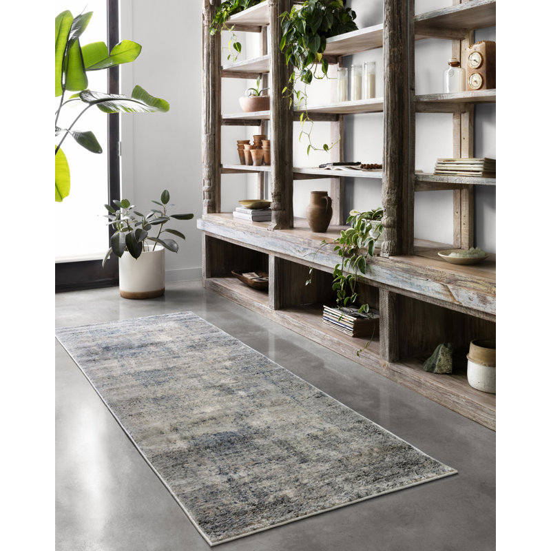 Tapis denim / ardoise Eleanore, Tapis de couloir 2 pi 8 po x 10 pi 6 po