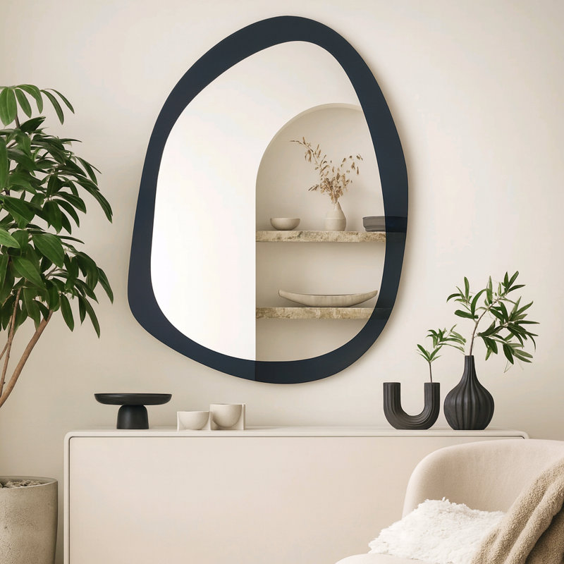 Miroir ovale noir 24 po x 30 po