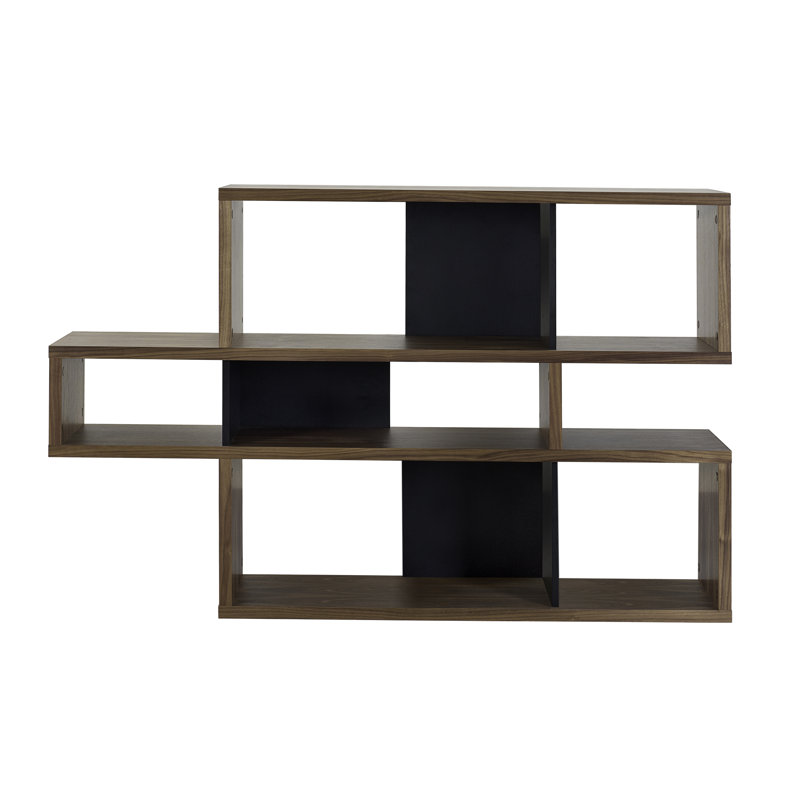 Geometric Bookcase, Walnut / Matte Black