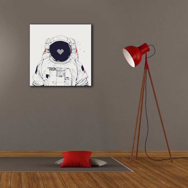«Astronaut Love» par Balazs Solti, art mural sur toile, H 26 po x l 26 po