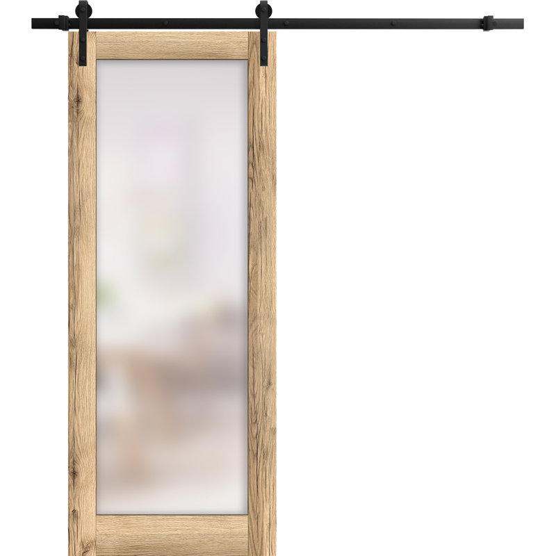 Porte de grange en bois lambrissé sans trousse de quincaillerie d’installation, 28 po x 96 po