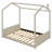 Velvet House Bed Wood Bed-904563310