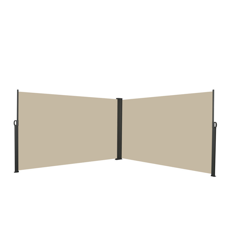 276" x 71''Retractable Side Awning, Waterproof & UV-Resistant, Privacy Screen Divider Roll Up Balcony(Beige)