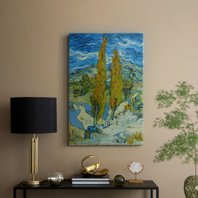 Deux peupliers dans les Alpilles près de Saint-Remy - Toile tendue avec châssis par Vincent van Gogh