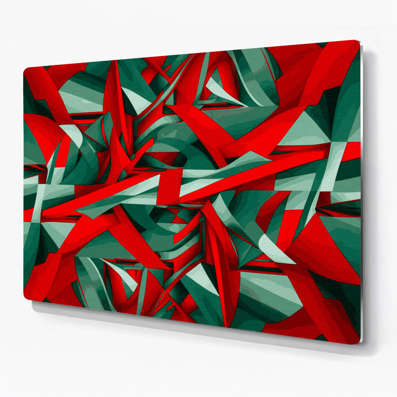 Art mural rouge Op Op 61, H 12 po x l 18 po x P 0,05 po