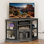 Meuble télé de coin avec prise de courant pour téléviseur 55/50 po Farmhouse