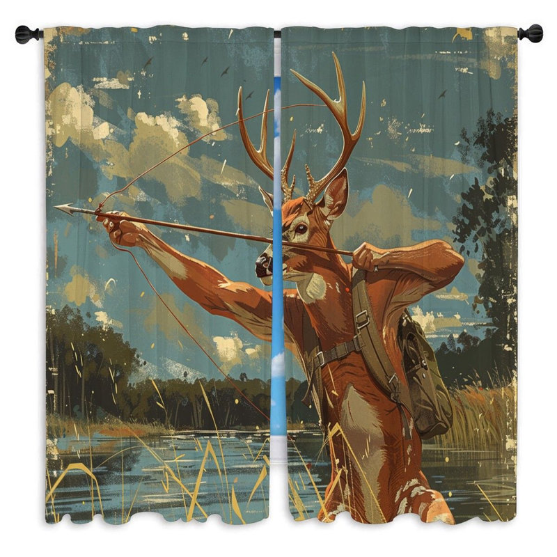 Rideaux de fenêtre Archery Fantasy Deer - 2 panneaux, L 20 po x L 82 po