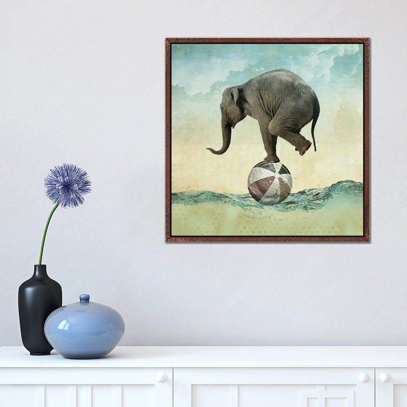Head Of A Pin by Vin Zzep - Print on Canvas, 45.72 cm H x 45.72 cm W, Classic Brown Wood Framed