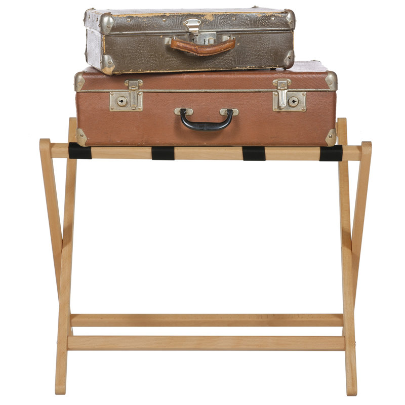 Folding Wood Luggage Rack, Natural