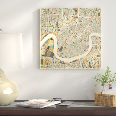 " Abstract City Map Of New Orleans " by Jazzberry Blue