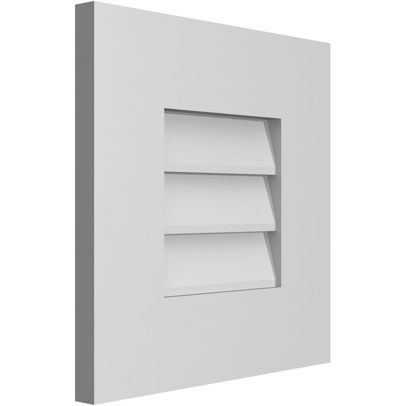 Vent à pignon rectangulaire en uréthane non-fonctionnel, H 14 po x l 14 po x P 1 po