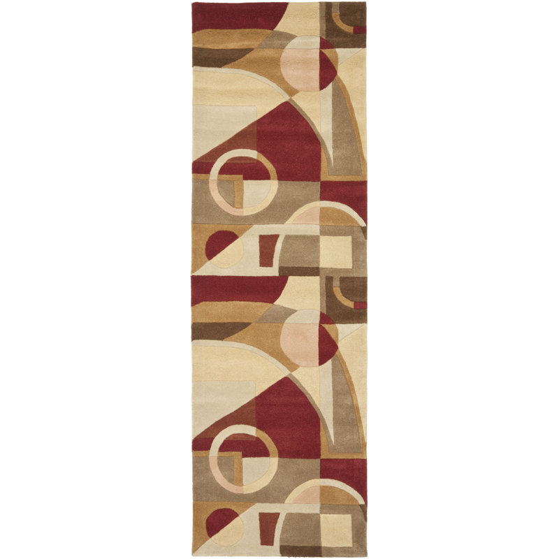 Tapis en laine touffeté à la main Bertien, Tapis de couloir 2 pi 6 po x 6 pi