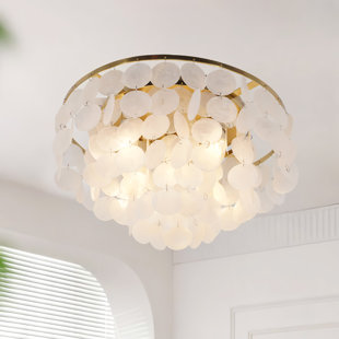 15.7'' Golden Shell Flush Mount Ceiling Light