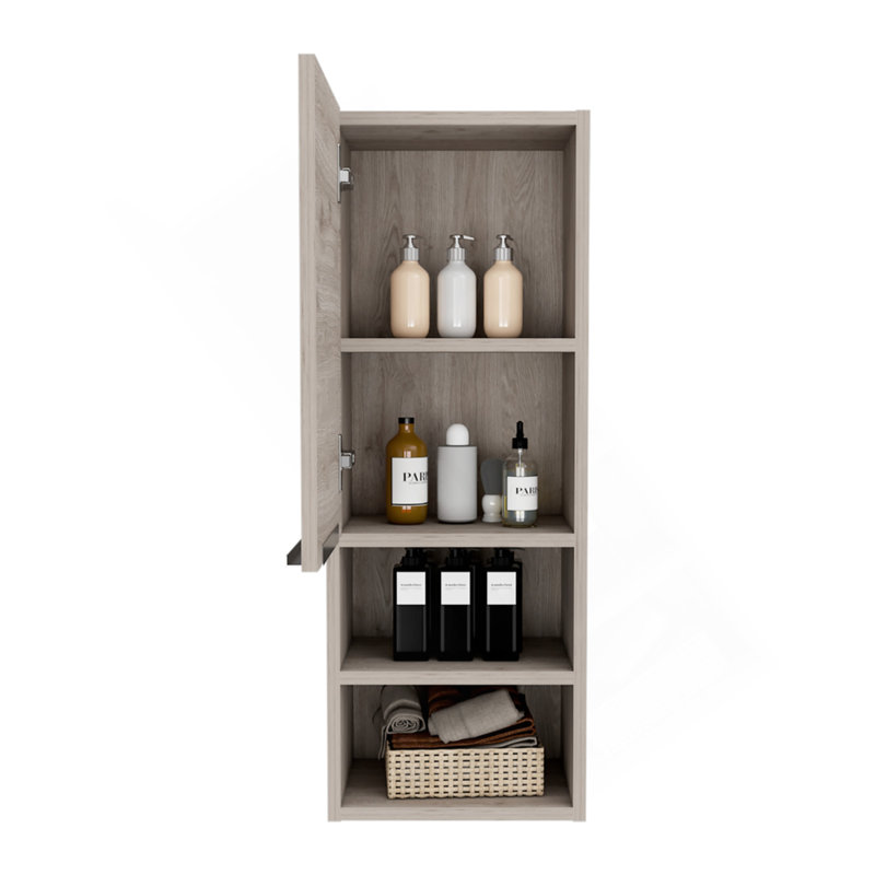 Medicine Cabinet Hazelton, Open And Interior Shelves, Light Gray Finish, Light Gray