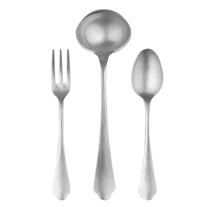 Dolce Vita 3 - Piece Stainless Steel Hostess Set, Pewter