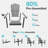 HDPE Plastic Stackable Adirondack Chairs with Cup Holders, All-Weather Outdoor Patio Chairs (Set of 4)-1802343055-1803586830