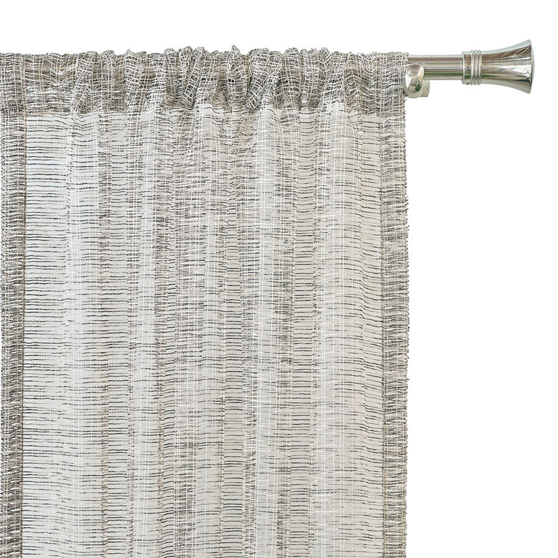 Vizcaya Cotton Blend Sheer Curtain Single Panel, 96" W x 120" L