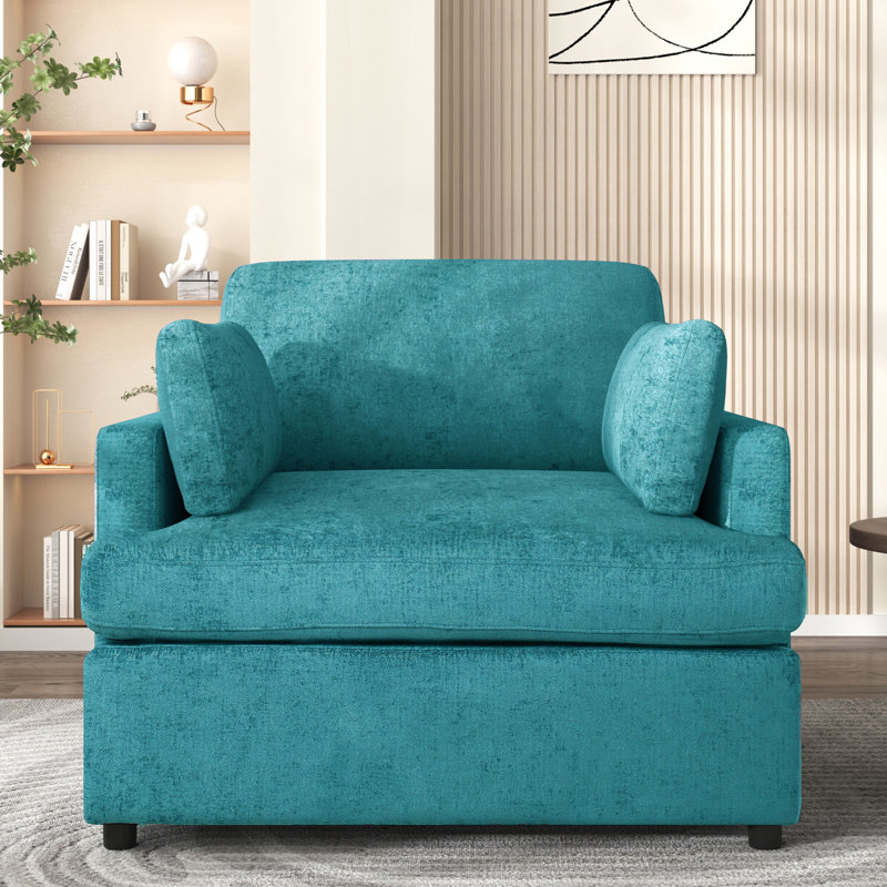 Dyani Upholstered Accent Chair, Cyan Polyester